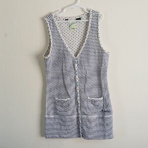 Oakley Womans Striped Button Front Tank Dress Size S